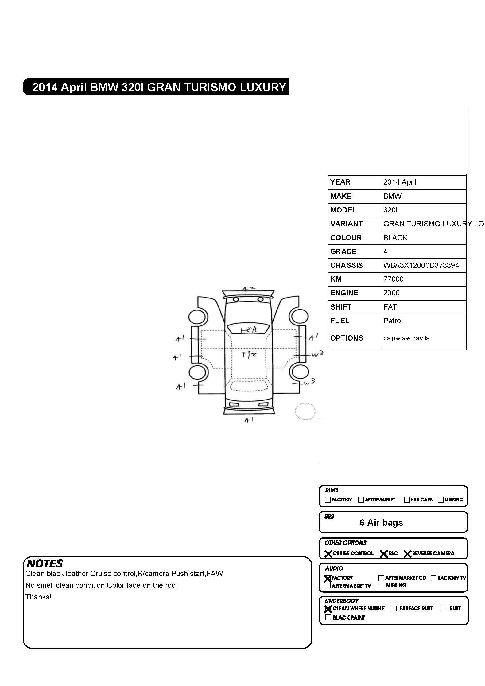 BMW GT Luxury 2014  AE14 JCX   47,846  miles