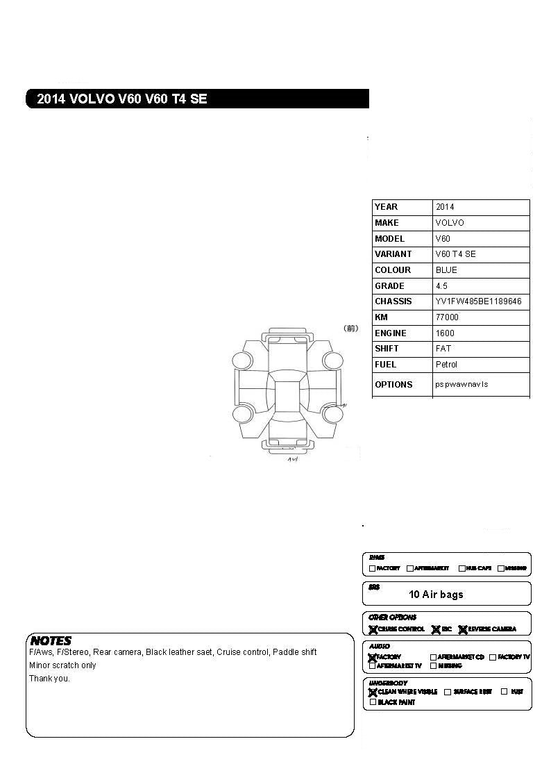 VOLVO V60 T4 SE 2014 AD64 TFU